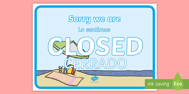 Travel Agents Closed Sign Role-Play Signs - English / Spanish - Travel ...