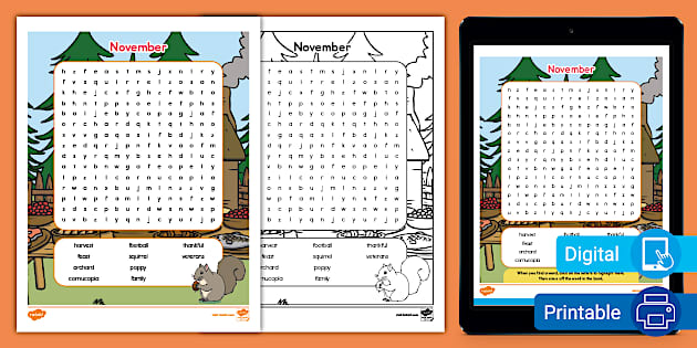 november word search printable