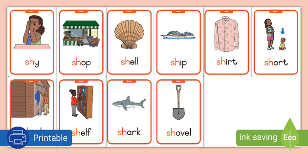 Final 'Sh' Sound Word Cards (teacher made) - Twinkl