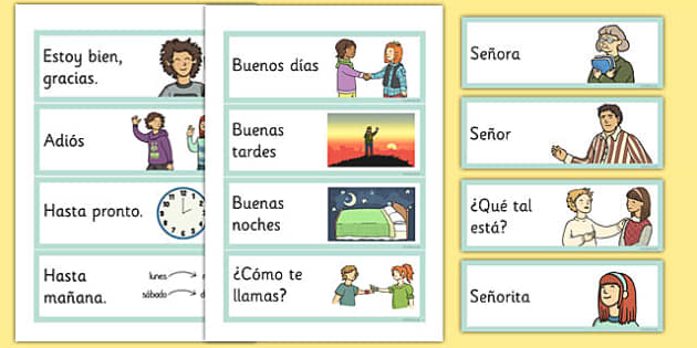 Greetings Flashcards Spanish spanish, greetings