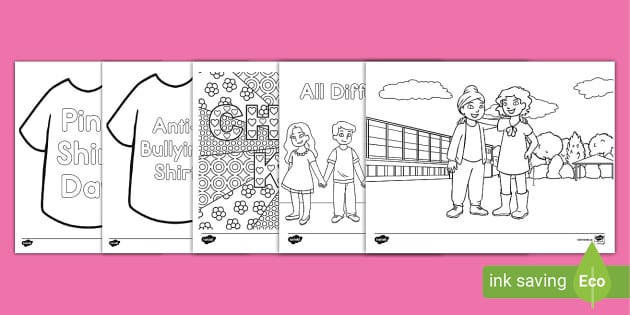 Pink Shirt Day Poster | Colouring Sheets | Twinkl | Pink