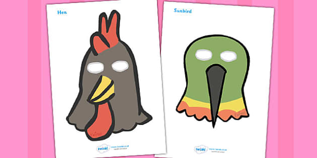 African Hen Story Role Play Masks (teacher made) - Twinkl