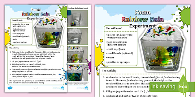 Rainbow Rain Experiment | Science and Investigation - Twinkl