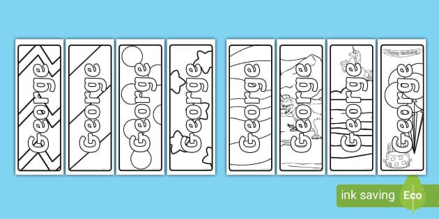 FREE! - George Name Simple Colouring Bookmarks - Craft and Colour