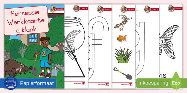 Graad R Klanke Persepsie Werkkaarte g (teacher made)