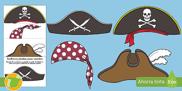 Sombrero pirata para imprimir - Manualidades  Piratas, Decoracion de  piratas, Piratas infantiles