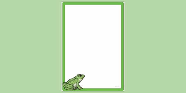 FREE! - Simple Blank Crying Frog Page Border | Page Borders | Twinkl