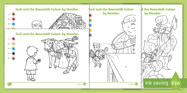 EYFS Jack And The Beanstalk Colour By Number Activity Sheets EYFS Jack And The Beanstalk Colour By Number Activity Sheets