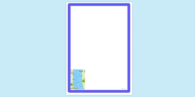 FREE! - Simple Blank River Thames Page Border | Page Borders | Twinkl