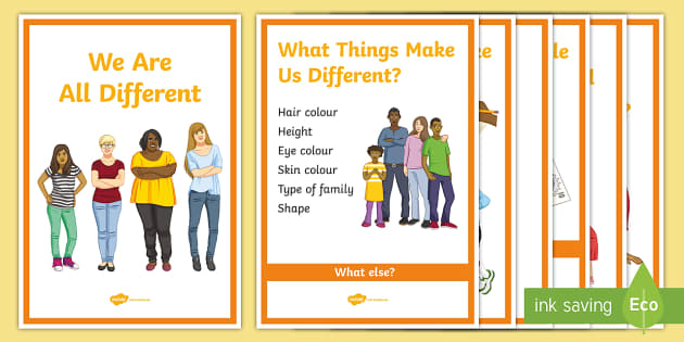 We\'re All Different A4 Display Poster (teacher made)