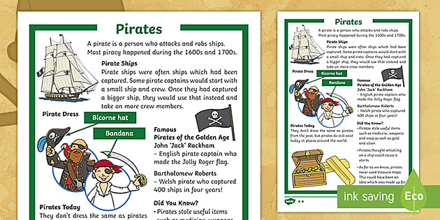 Amazing Facts About Pirates - Differentiated Fact File