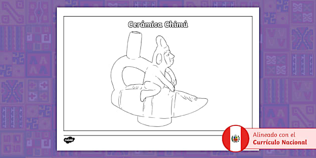 Hoja para colorear: Cerámica Chimú (teacher made) - Twinkl