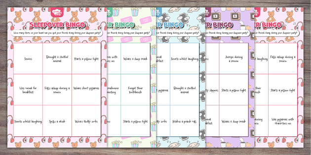 Sleepover Bingo | Twinkl Party (teacher made) - Twinkl