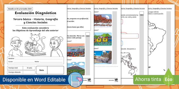 Prueba de Historia, geografía y Cs sociales worksheet