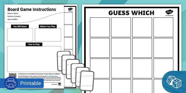 Guess Who Board Game Template - Free Customizable Template