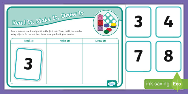 👉 Read It, Make It, Draw It Maths Activity Mat | Twinkl