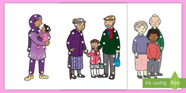 Grandparents Day Threading Cut-Outs (Teacher-Made) - Twinkl