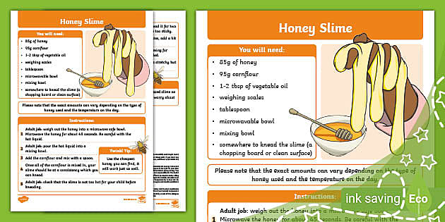 Honey Slime Recipe - Pre-K Printable Fun