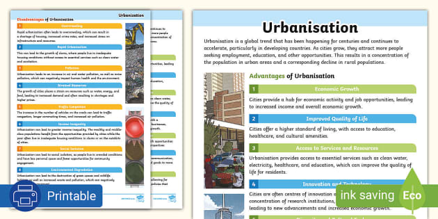 essay on urbanisation for class 10