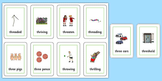 2 Syllable THR Flash Cards (teacher made) - Twinkl