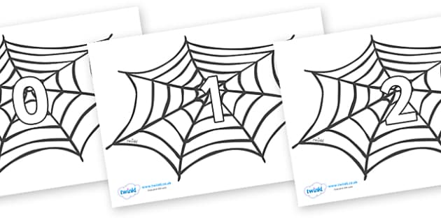 Numbers 0-50 on Spiders Web (teacher made) - Twinkl