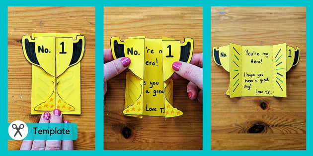 Trophy Card  Father's Day Crafts (teacher made) - Twinkl