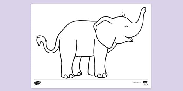 Elephant Coloring Page Isolated for Kids  Stock Illustration 85378462   PIXTA