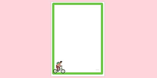 FREE! - Simple Mountain Bike Page Border | Page Borders | Twinkl