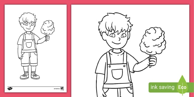 cotton candy stand coloring page