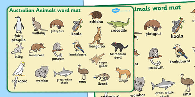 australian-animals-word-mat-australian-animals-word-mat