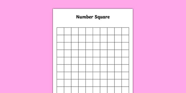 Blank 100 (Hundred) Number Square (teacher made) - Twinkl