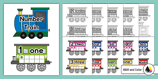 Number Train 1-20 Cutouts (teacher made) - Twinkl