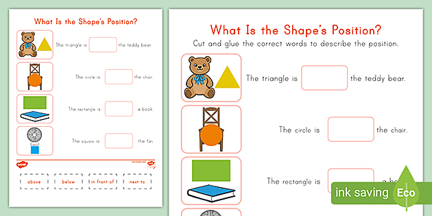 preposition of place worksheet cut and stick activity