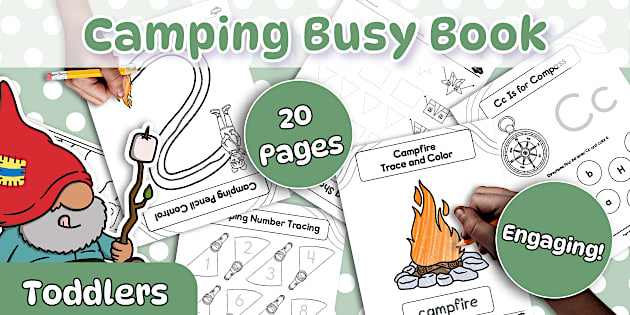 Camping Toddler Busy Book (Teacher-Made) - Twinkl image.