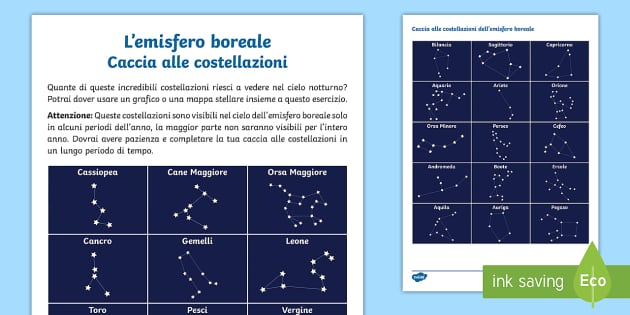 Attivita Scuola Primaria Trova Le Costellazioni Nell Emisfero Boreale