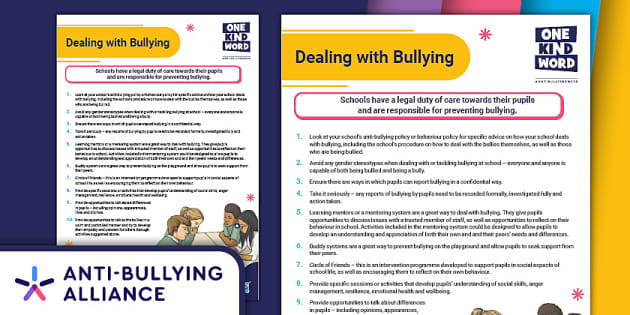 FREE! - Anti-Bullying Alliance: Dealing with Bullying Adult Guidance