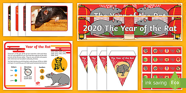 Year of the Rat Chinese New Year Display Pack - Twinkl