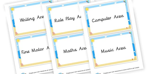 Classroom Area Signs