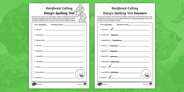 rainforest calling daisy s spelling