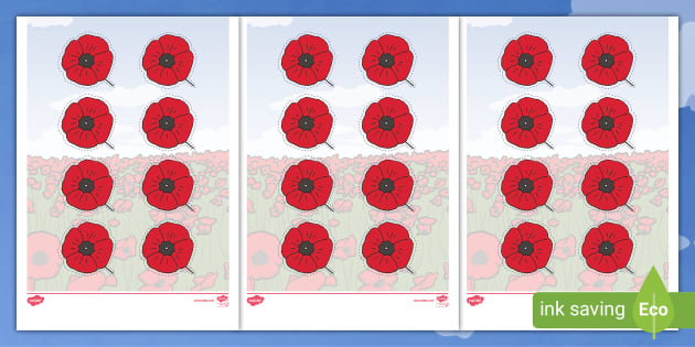 Scotland Remembrance Day Poppy Cut-Outs - Twinkl