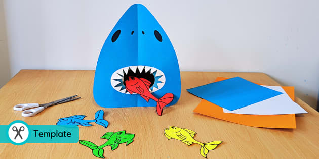 Feeding Frenzy  Shark Crafts (teacher made) - Twinkl