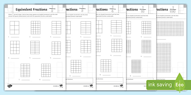 Equivalent Fractions Worksheet Pack | Maths Resource