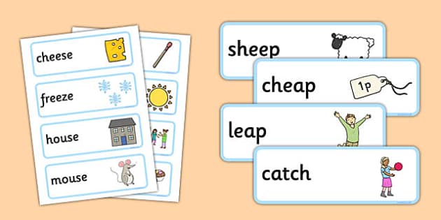 Rhyming Word Cards - rhyme, cards, word cards, flashcards