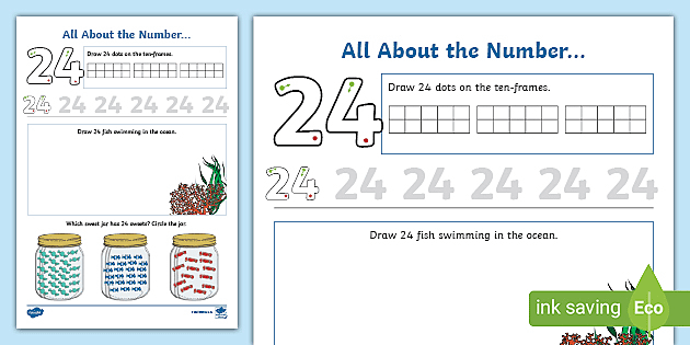 All About the Number 24 Worksheet - (Teacher-Made) - Twinkl