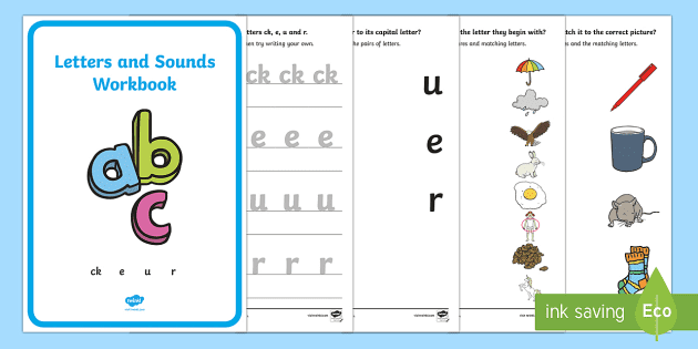 letters and sounds ck e u r workbook teacher made