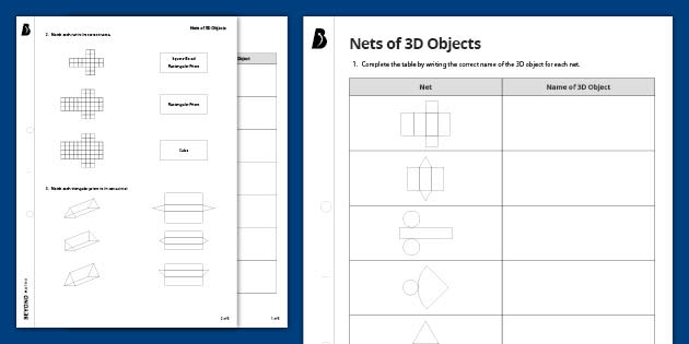 Nets of 3D Objects - Twinkl Aus Beyond (teacher made)