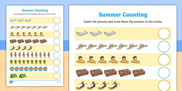 my counting worksheet summer teacher made