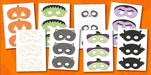 Halloween Monsters Masks  Twinkl Party (teacher made)