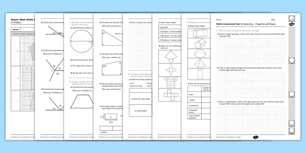 year 6 maths assessment geometry term 1 shape