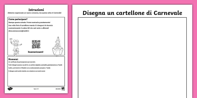 Disegna un cartellone di Carnevale (teacher made) - Twinkl